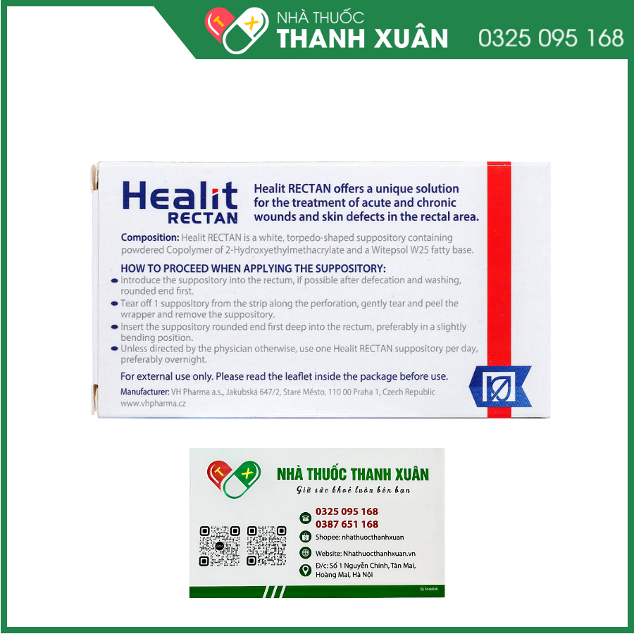 Healit Rectan viên đặt hậu môn hỗ trợ giảm các vết thương tại trực tràng, hậu môn